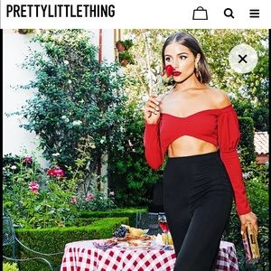 Pretty Little Thing Black Wide-leg Trousers Large